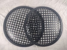 NEW Old Stock - 2 Pack 8 inch Black Speaker Waffle Grills Metal  Rubber