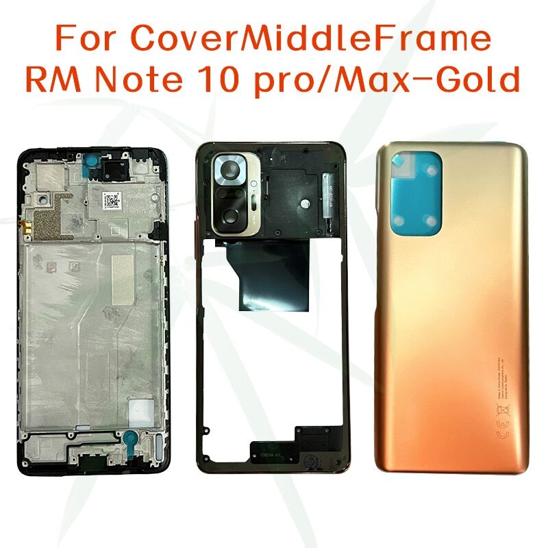 New For Redmi Note 10 Pro Max Back Battery Cover Glass Middle