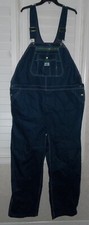 New Liberty Bib Overalls Size 46 x 32 Mens Denim Solid Blue Button Fly W46 L32