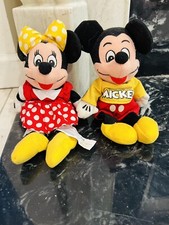 Disney  s- Set Of  2  - Mickey Mouse  Minnie Mouse Mini Bean Bag Plush
