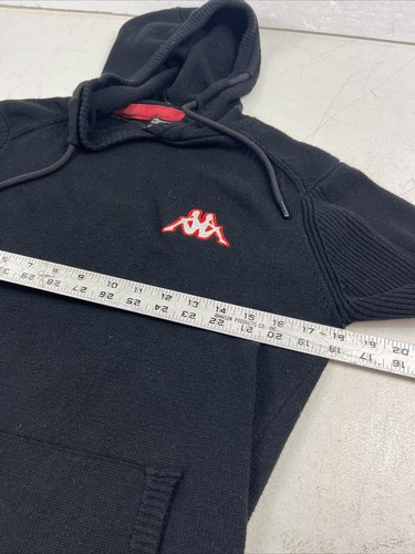 Kappa Hoodie Sweater Size Medium Black. Embroidered Logo Pouch Pocket - Picture 5 of 9