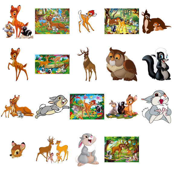 Bambi Characters iron on T shirt transfer. Choose image and size