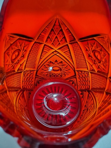 Vintage Westmoreland Ruby Red Amberina Glass 6" Pitcher, Glows! - Picture 7 of 12