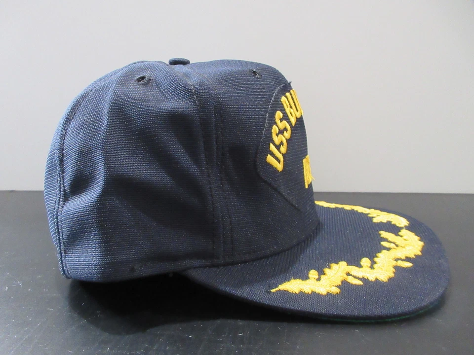 VINTAGE USS Budweiser Hat Cap Snap Back Blue Yellow AB-1  Military Ship Mens 90s - Image 4 of 4