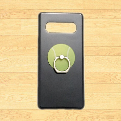 3D Tennis Ball Finger Ring Holder Black Hard Back Cover Case For Various Phones