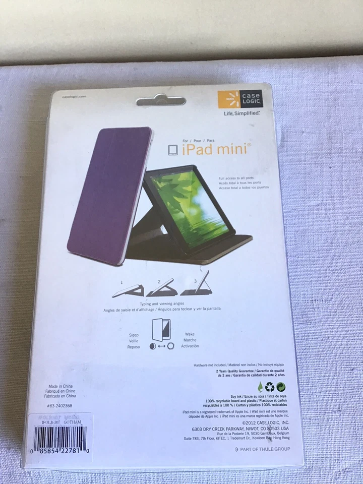 New Open Box Case Logic Purple iPad Mini Multiple Viewing Angles Folio Cover  - Image 2 of 4