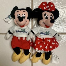 Disney Quest Mickey Minnie Mouse Mini Bean Bag SET NEW PLUSH w/ TAGS