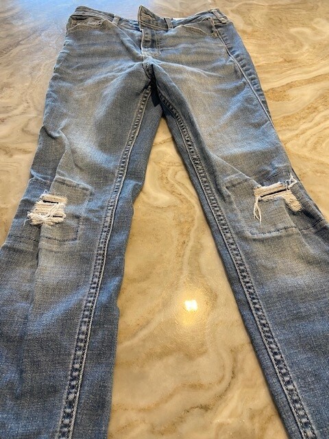 Hollister Girl Jeans Pants High Rise cropped skinny stretch Size 1 S 25 24 Blue