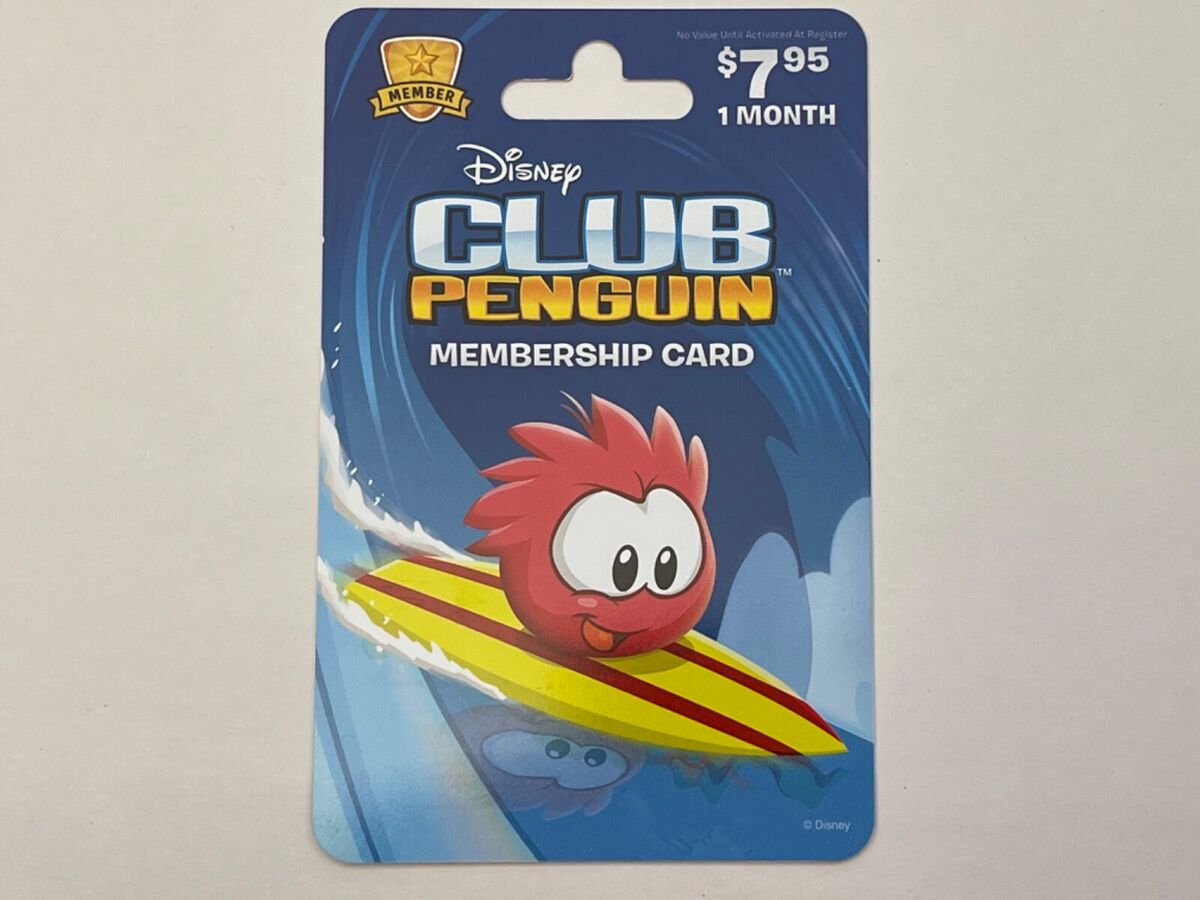 Disney Club Penguin Online Game Membership Card NOT ACTIVATED $0