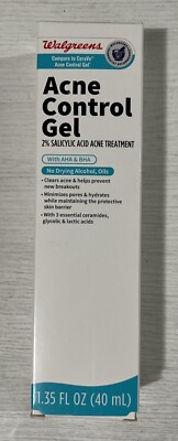 WALGREENS ACNE CONTROL GEL 2% Salicylic Acid ACNE TREATMENT 1.35 OZ Exp 09/25
