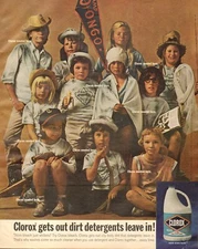 1964 Vintage ad for Clorox Bleach retro Laundry Kids Hats shoes 06/08/22