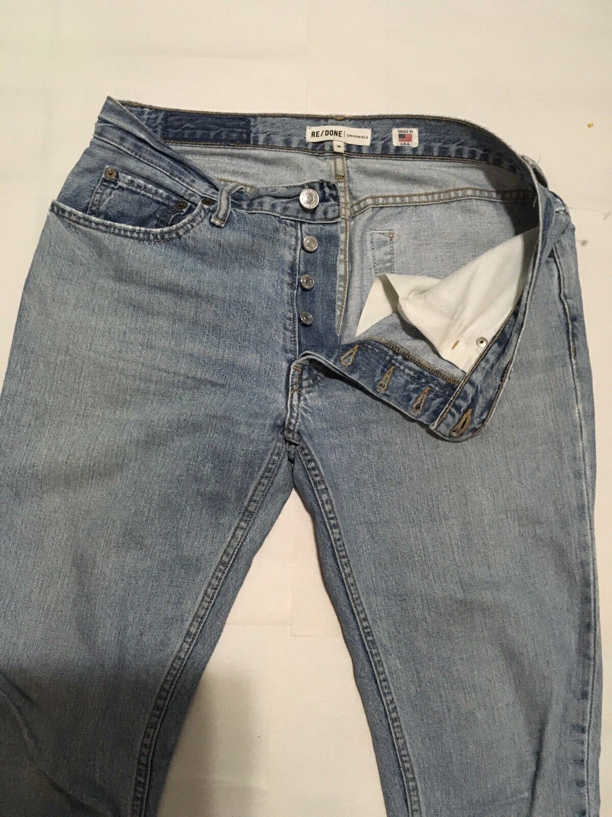 Re/done relaxed crop jeans ultra light sz 26 - image 2
