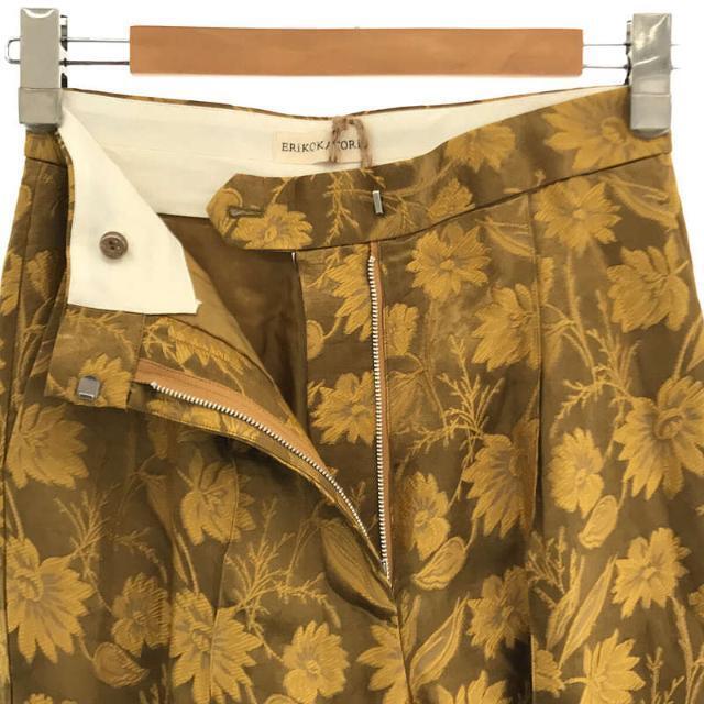 Eriko Katori 2021 AW Flower Jaquard Pin Tuck Pants Jacquard Eriko Katori 2021 AW Flower Jaquard Pin Tuck Pants Jacquard