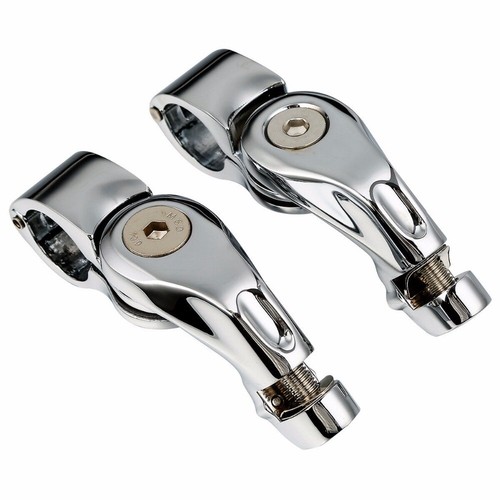 1-1/4" Crash Bar Rear Passenger Highway Duty Foot Pegs Rest Pedal Footpeg Mounts - Picture 11 of 21