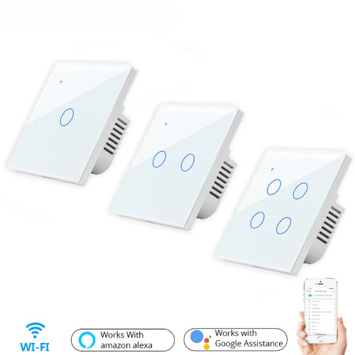 Wifi Smart Touch Switch Remote Control 1/2/3/4 Gang 2 Way AC 100V/220V