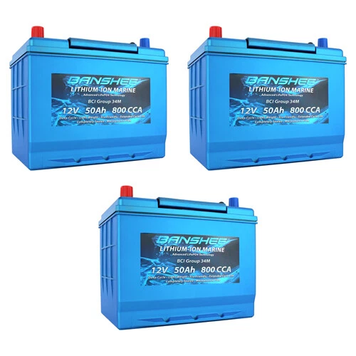 Banshee 36V Lithium Deep Cycle Marine Battery Group 34 3 Pack eBay