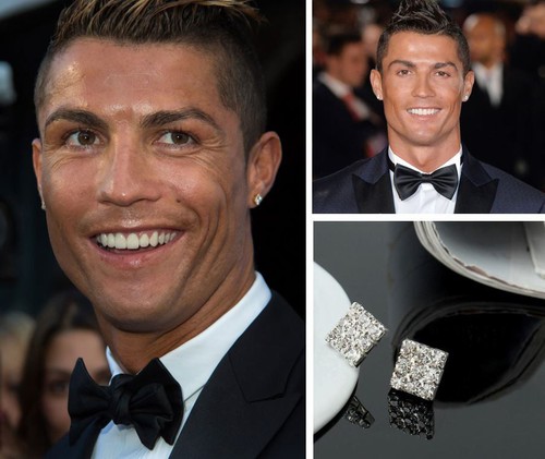 Men’s/Boy’s RONALDO 8mm 18ct MAGNETIC White Gold Cubic Zirconia Crystal Earrings