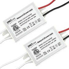 24V LED Power Supply Driver 12W 2Pack,IP67 Low Voltage Transformer 120V AC to 24
