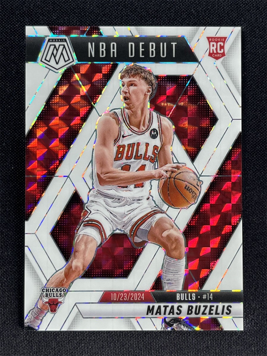 2024-25 Panini Mosaic Matas Buzelis #257 White NBA Debut RC Color Match /25
