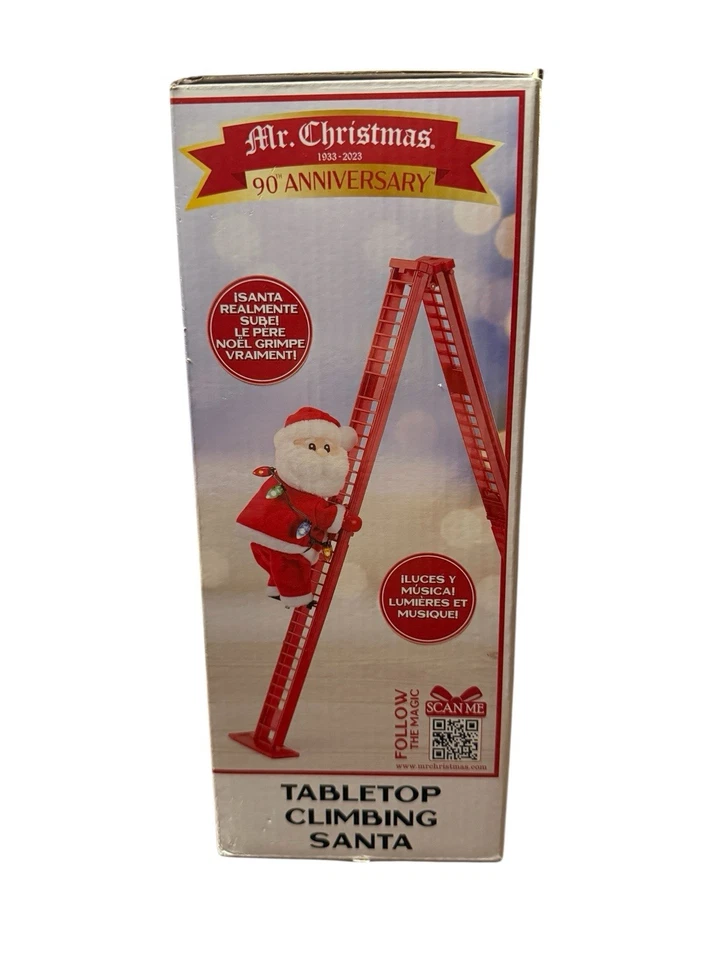Mr. Christmas Escalera Animada Escalada Santa 17” Mesa 90 Aniversario Nuevo en Caja Foto 3 de 4