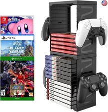 ASFSKY Video Game Storage Tower - 24 Games Video Game Organizer & Holder