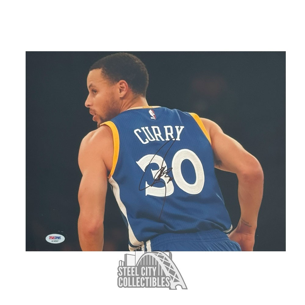 Stephen Curry Autographed Golden State Warriors 11x14 Photo - PSA/DNA (Back)