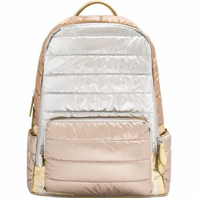 Bari Lynn Quilted Metallic Rose Gold and Silver Bag Pack of 2 New with Tags NWT