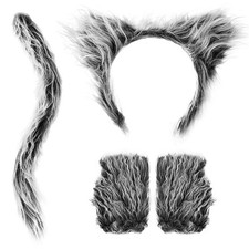 Wolf Ears Grey Wolf Headband Halloween Fox Ears Headband Adult Costume
