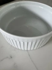 Vintage Pillivuyt Pleated Pattern Soufflé Dish 6 7/8” Diameter