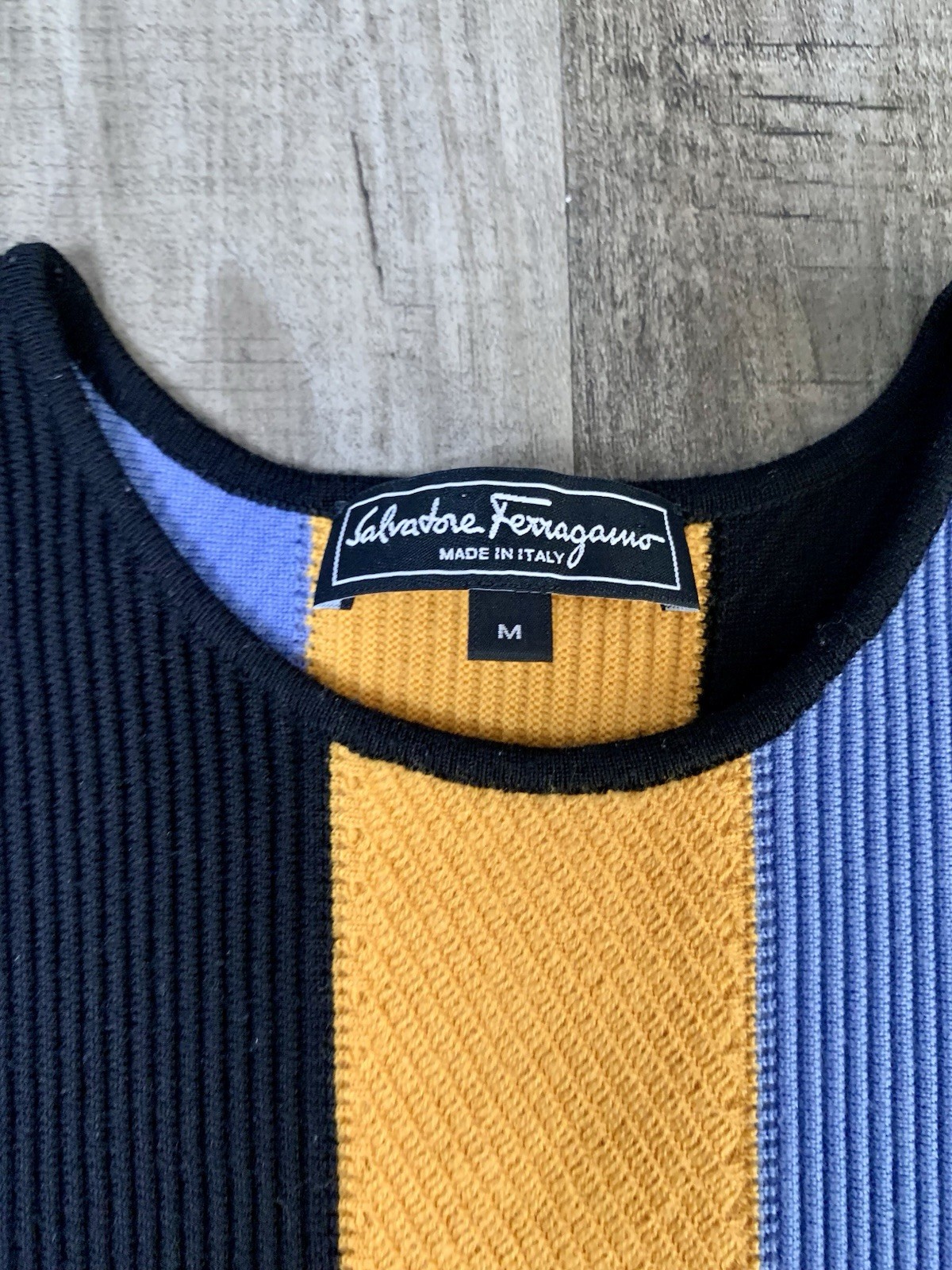 Salvatore Ferragamo Colorblock Patchwork Wool Swe… - image 3