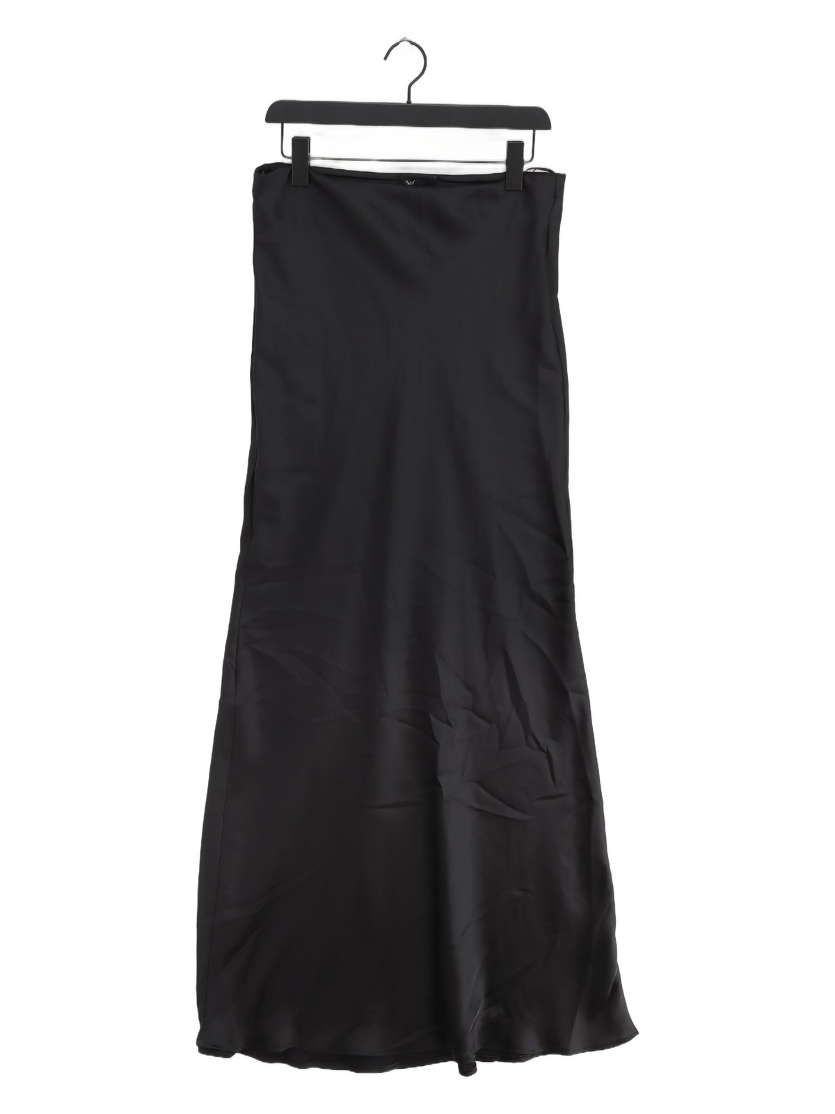 Women's Black Maxi Skirt UK 14 100% Polyester Long Elegant Style-image