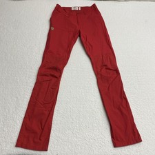 Fjallraven Abisko Lite Trousers Womens 27 Red Hiking Pants Stretch Outdoor EU 36