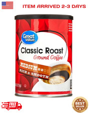 Great Value Classic Roast Ground Naturally Caffeinated Coffee, 9.6 oz Canister