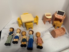 Vintage Little Tikes Dollhouse Furniture Nursery Crib Table Chairs People LOT Vintage Little Tikes Dollhouse Furniture Nursery Crib Table Chairs People LOT - Image 1