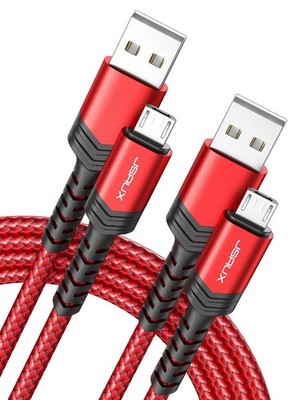 JSAUX Micro USB Kabel [2M 2 Pack], 3A Nylon Ladekabel für Android Smartphones