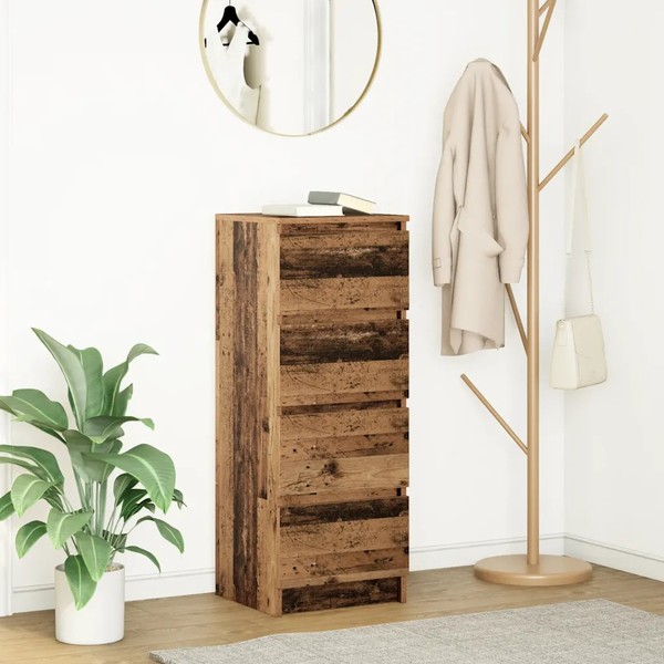 Schmales Sideboard Altholz-Optik Holzwerkstoff 37,5X35X99 Cm-image