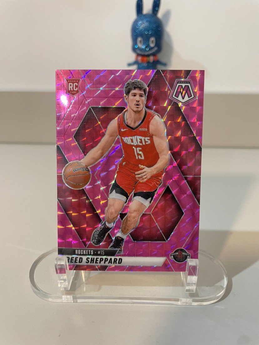 2024-25 Panini Mosaic Mosaic Pink #249 Reed Sheppard /175 Rockets Rc Rookie