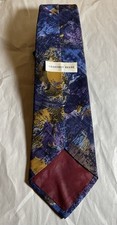 Geoffrey Beene Purple Abstract Pattern Polyester Tie