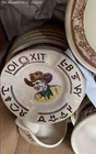 Cream Brown Westward Ho Rodeo Boots And Saddle Dinnerware Plate Set