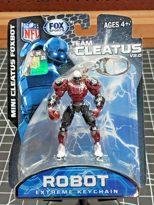 Fox Sports Cleatus V2.0 Robot Action Figure Key Chain - MIP - Arizona Cardinals
