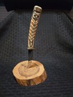 TED MILLER Handmade Custom Knife Stag Handle with Turquoise Inlays, Custom Stand — photo 1