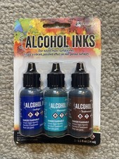 Ranger Tim Holtz Alcohol Ink Kit - Mariner: Indigo, Mermaid and Teakwood 3 pck 