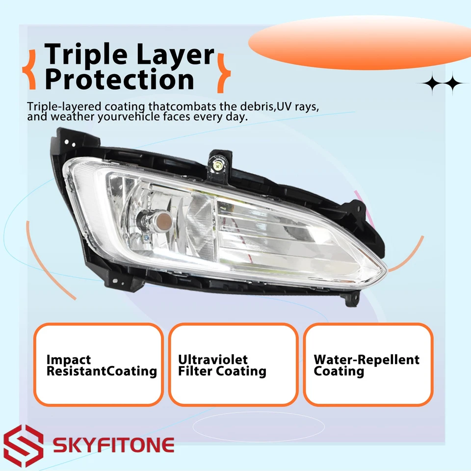 Fog Light Front Passenger Side For Hyundai Santa Fe Sport 2013 2014 2015 2016 - Image 2 of 4