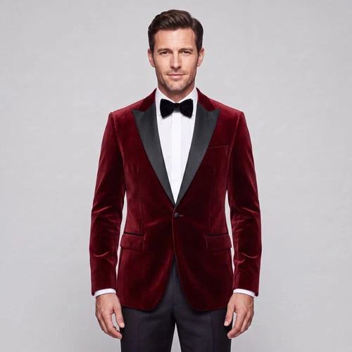 Joseph Michael Men's Stretch Slim Fit Velvet Blazer - product listing photo