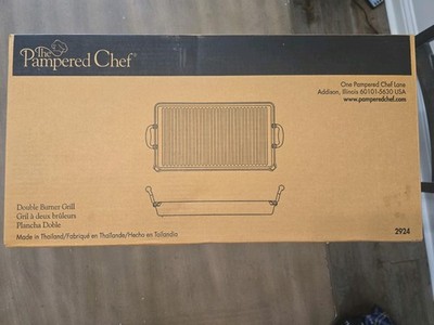 New Open Box Pampered Chef Double Burner Grill Retired 2924 