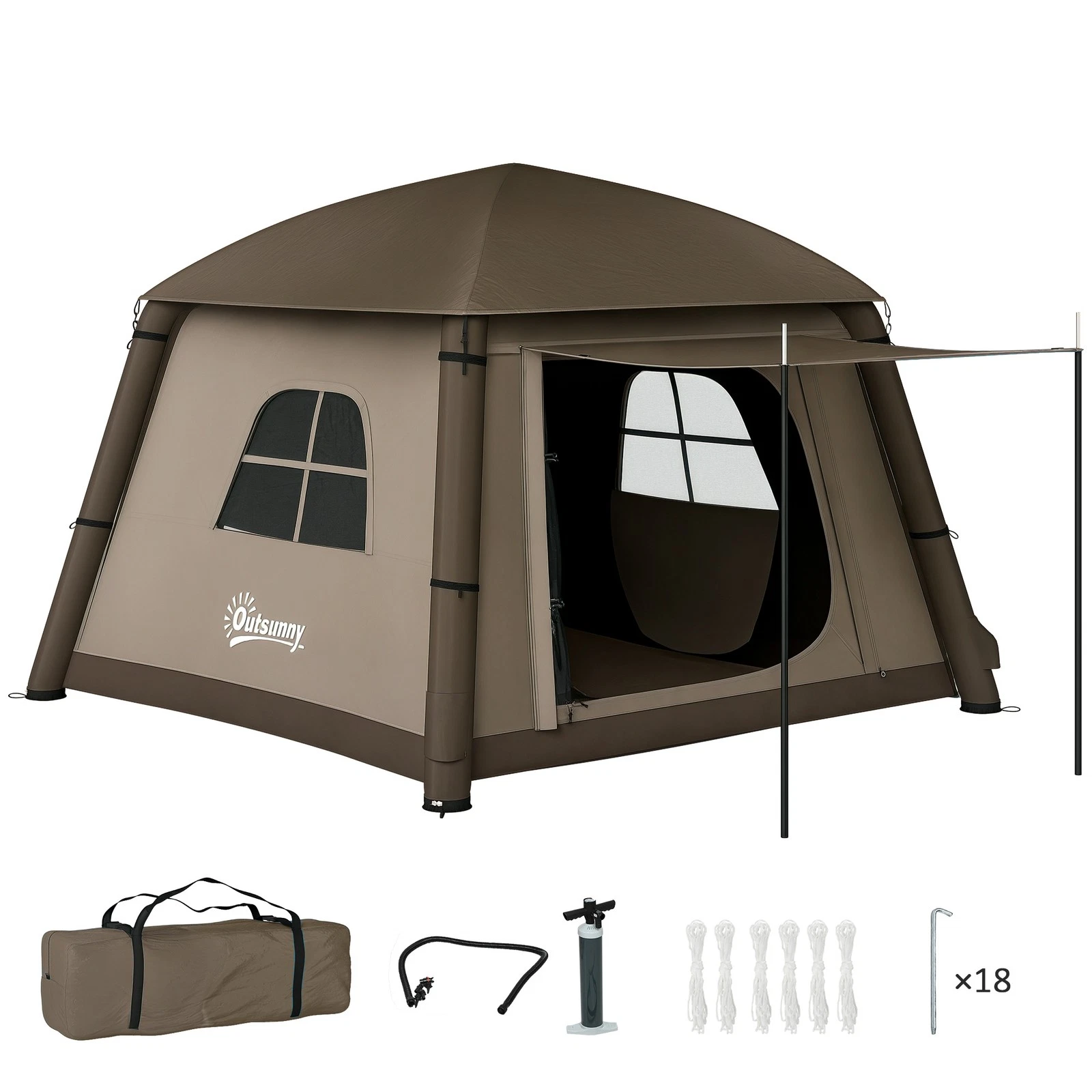 Outsunny Inflatable Camping Tent, Easy Setup 2 Man Tent, Khaki
Opens in a new window or tab