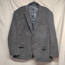 Chaps Men Size 50R Charcoal Corduroy 2-Button Sport Coat Blazer