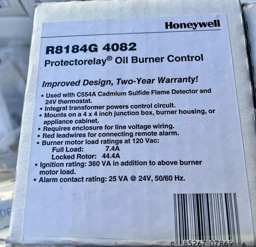 Honeywell R8184G4082 Protectorelay Oil Burner Control New Wholesalers Overstock
