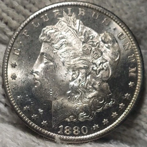 1880-s Morgan Silver Dollar Brilliant Uncirculated Cameo With Mirrors