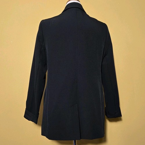 Blazer donna oversize The Drop nero taglia grande monopetto tasche foderato - Foto 2 di 10